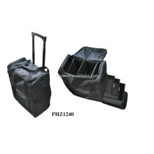 saco cosmético com 2 rodas & 3 bandejas removíveis dentro de couro de alta qualidade & venda quente